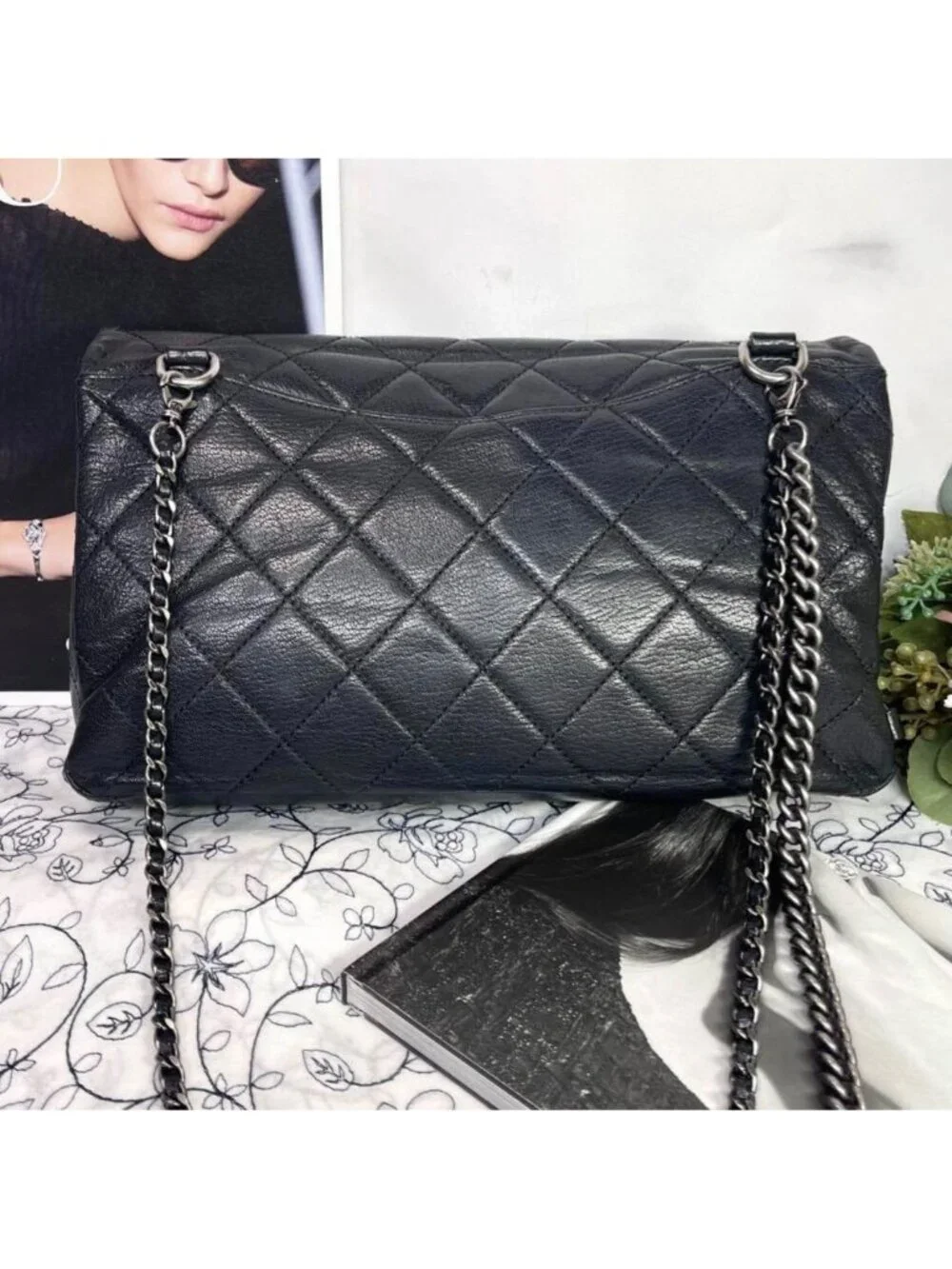 Chanel Metal CC Logo Quilted Chain Shoulder Bag